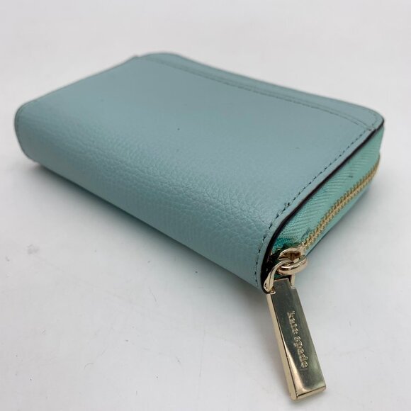 Kate Spade Darcy Sky Blue Pebbled Leather Zip Around Card Case - Picture 8 of 10